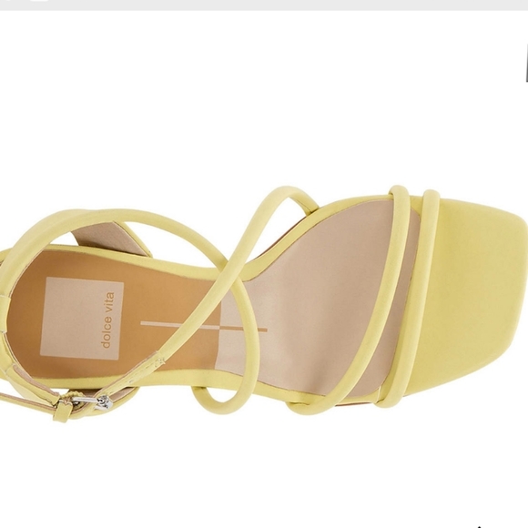 DOLCE VITA Block Heel Yellow Strappy Sandals NWT - Picture 2 of 5